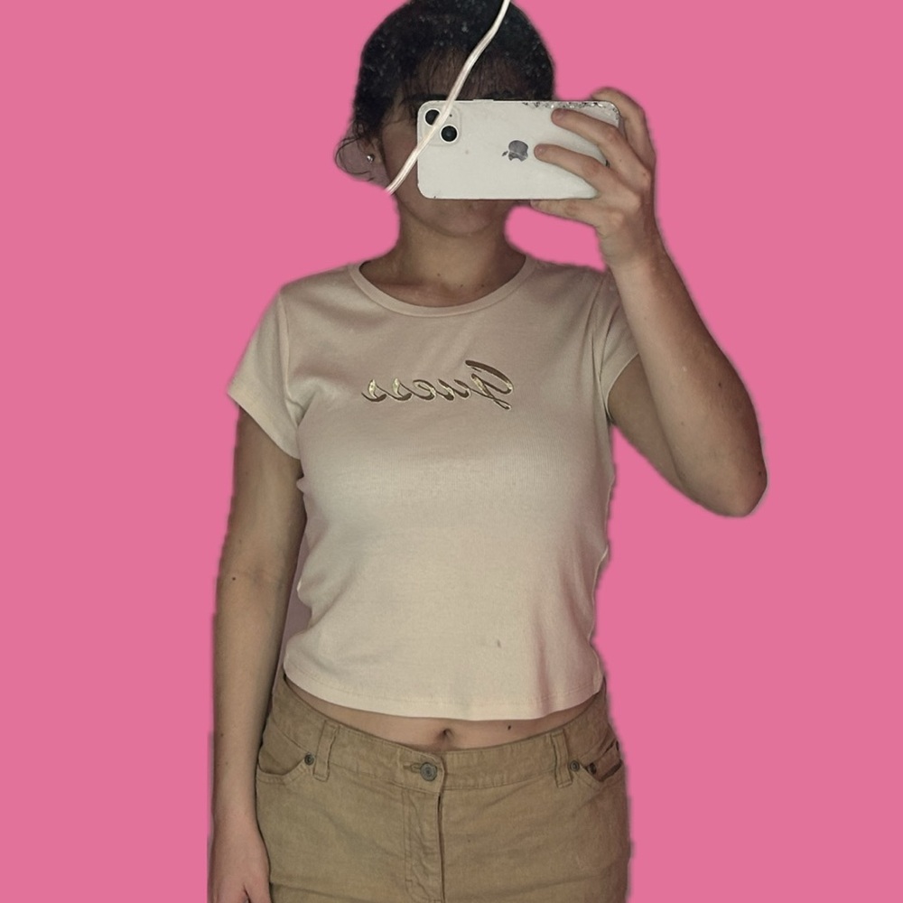 Guess Cream Embroidered Top